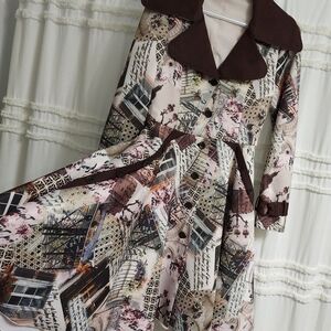 Samuel Dong Multi- Color A-Line Notched Collar Dress/Coat. Final Price Reduction